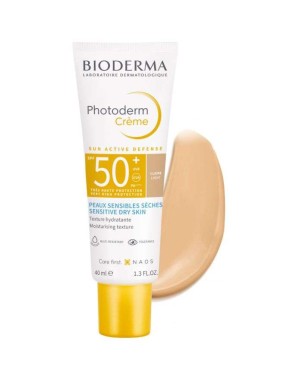 BIODERMA PHOTODERM SUN ACTIVE DEFENCE CREME SOLAIRE SPF 50 + TEINTE CLAIRE