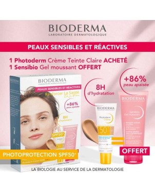 BIODERMA PHOTODERM SUN ACTIVE DEFENCE CREME SOLAIRE SPF 50 + TEINTE CLAIRE